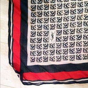 Vintage Red, White and Blue Yves St Laurent Scarf